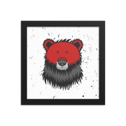 red-bear-framed-print