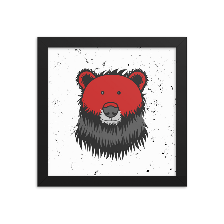 red-bear-framed-print