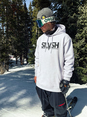 SLVSH Logo Hoodie - Riding Fit | Heather White